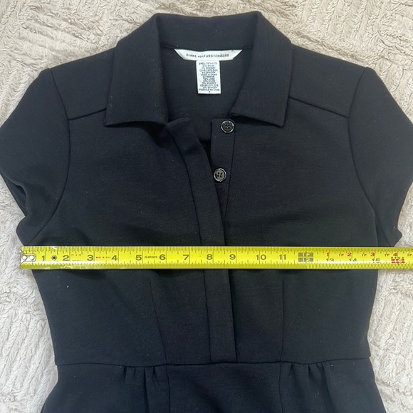 DIANE von FURSTENBERG Wool blend Bund Dress with pockets in black Size 2 - Picture 12 of 16